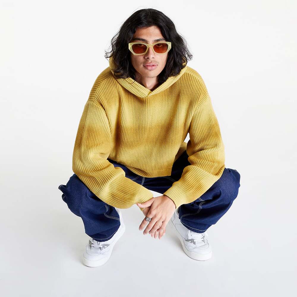 STUSSY Unisex Hooded Chuncky Knit Hoodie Fisherman Relaxed Oversized Sweater